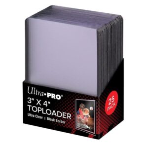 Ultra Pro - 3 x 4 Inch Black Border Toploader 25 Pack